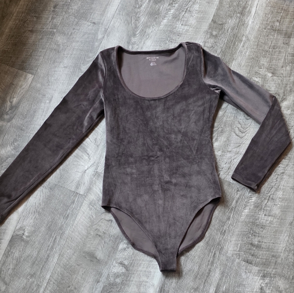 American Eagle Outfitters Charcoal Long Sleeve Top